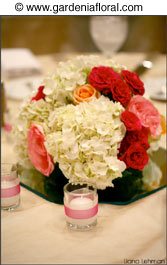 table setting with flowers