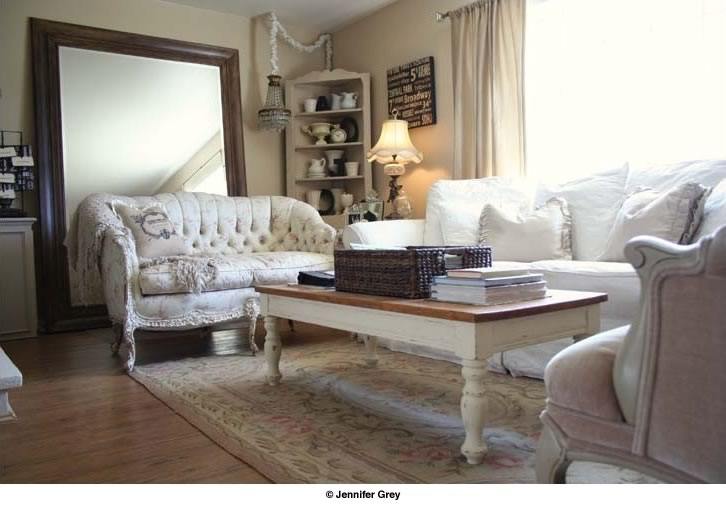 Large, walnut-stained mirror